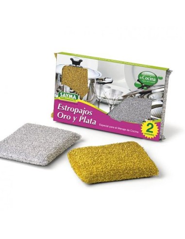 ESTROPAJOS JOYA ORO Y PLATA 2UND 13X9X2CM