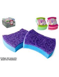 ESTROPAJO 2UND MINISLIM MULTICOLOR 10.2X8X2.5CM