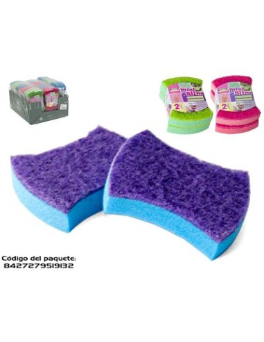 ESTROPAJO 2UND MINISLIM MULTICOLOR 10.2X8X2.5CM