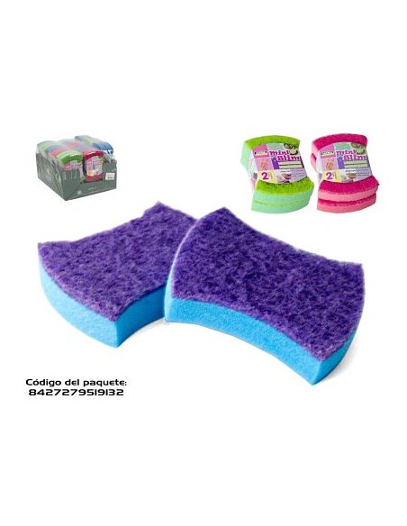 ESTROPAJO 2UND MINISLIM MULTICOLOR 10.2X8X2.5CM