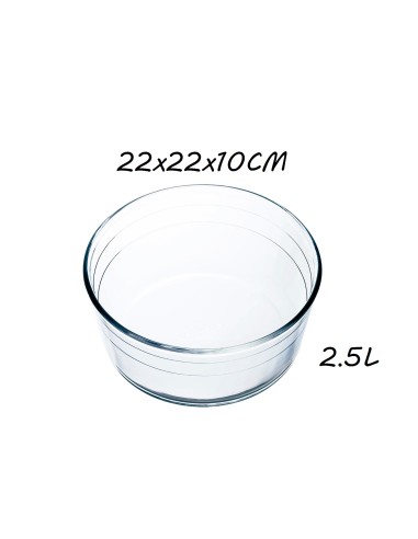 FUENTE 2.5L 22X22X10CM VIDRIO MOLDE TARTA