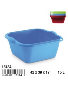 BARREÑO 15L PLASTICO GENOVA CUADRADO