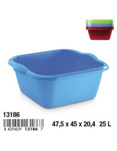 BARREÑO 25L PLASTICO GENOVA CUADRADO