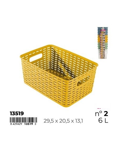 CESTO 6L 29.5X20.5X13.1CM Nº2 RATTAN LINE