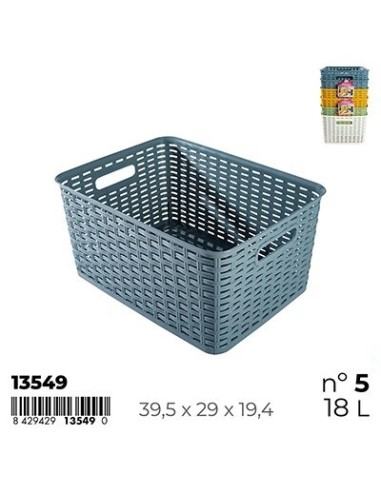 CESTO 18L 28.7X15.8X13.1CM Nº5 RATTAN LINE