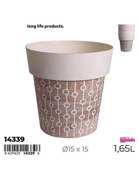 MACETA MELISA REDONDA Ø 15CM  IML NATURA