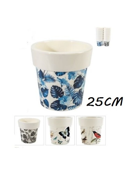 MACETA LISA DECORADA 25CM