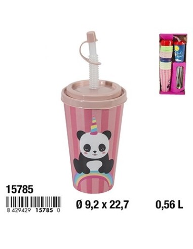 VASO VIENA IML FANTASIA CON TAPA Y CAÑA 0,56 L.