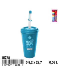 VASO VIENA CON TAPA Y CAÑA 0,56 L.