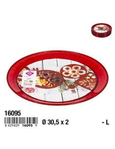 BANDEJA 30.5X2CM CUENCA LUXE NAVIDAD REDONDA