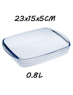 FUENTE 0.8L 23X15X5CM VIDRIO RECTANGULAR