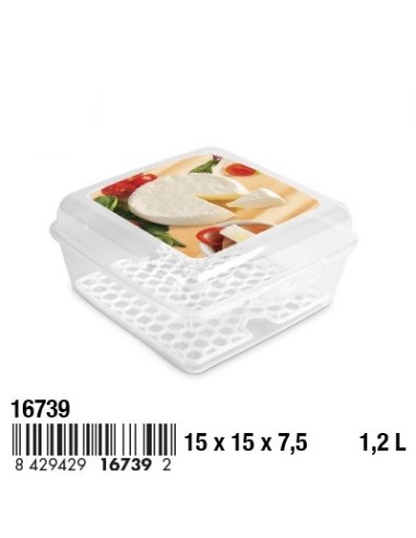 FIAMBRERA 15CM SAPPORO CUADRADO  QUESOS CON REJILLA