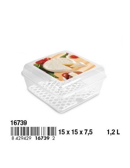 FIAMBRERA 15CM SAPPORO CUADRADO  QUESOS CON REJILLA