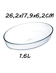 FUENTE 1.6L 19X14X4CM VIDRIO MOLDE OVAL