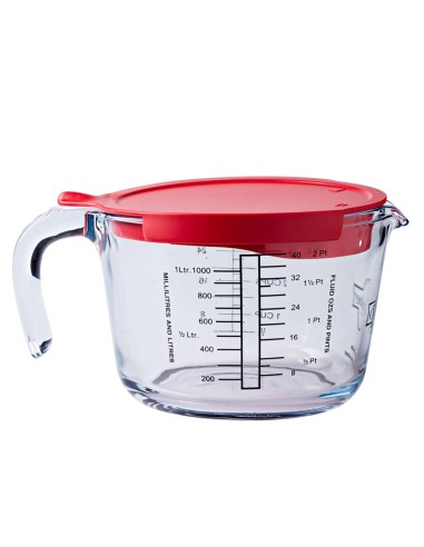 JARRA 1L MEDIDORA VIDRIO C/TAPA