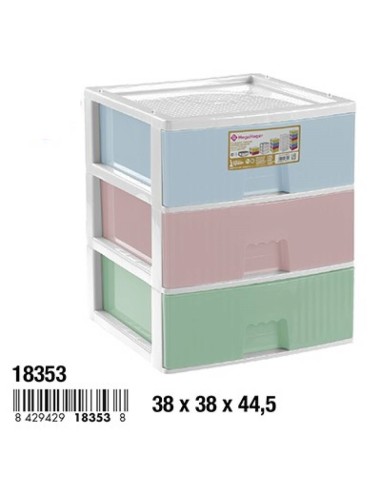 CAJONERA 38X38X44.5CM  3 CAJONES EIFFEL MODULAR