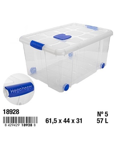 CAJA 57L 61.5X44X31CM Nº5 CIERRES ANTIPOLILLA Y RUEDAS