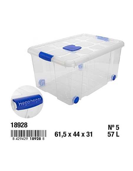 CAJA 57L 61.5X44X31CM Nº5 CIERRES ANTIPOLILLA Y RUEDAS