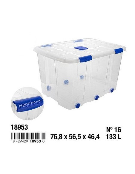CAJA 133L 76.8X56.5X46.4CM Nº16  CIERRES ANTIPOLILLA/RUEDAS