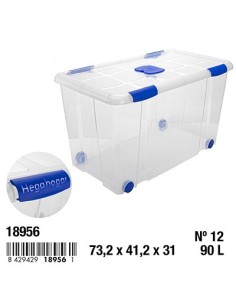 CAJA 90L 73.2X41.2X31CM Nº12 CIERRES ANTIPOLILLA Y RUEDAS