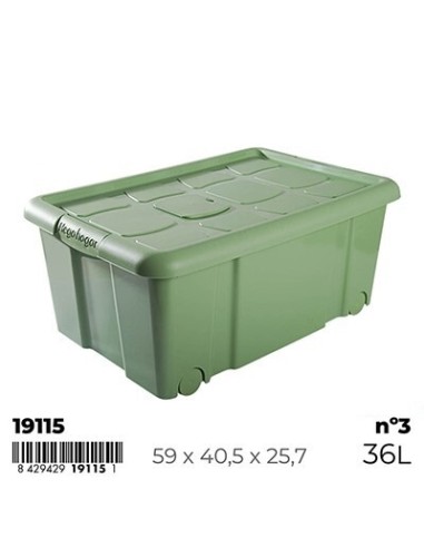 CAJA 36L 59X40.5X25.7 Nº3 CON CIERRES ANTIPOLILLA Y RUEDAS