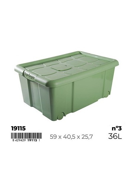 CAJA 36L 59X40.5X25.7 Nº3 CON CIERRES ANTIPOLILLA Y RUEDAS