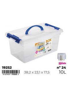 CAJA 10L Nº24 NEW BOX CON CIERRES Y ASA BLUE REFLEX
