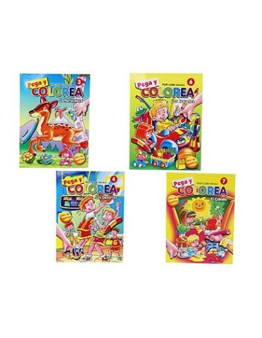 LIBRO ADHESIVOS PEGA Y COLOREA