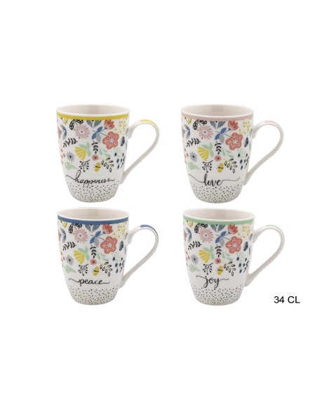 TAZA 34CL BOMBA FLOWER PORCELAN