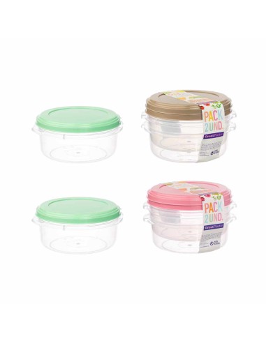 FIAMBRERA 0.8L SET 2 HERMET REDONDA  COLOR