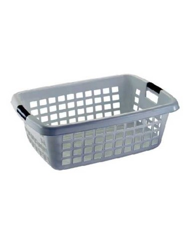 CESTO 70L PLATA ROPA RECTANG