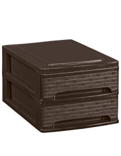 CAJONERA 27X18X13.5CM 2 CAJONES WENGUE D. BAMBU