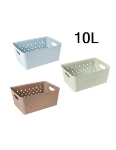 CESTO 10L RECTANGULAR CIRCULOS COLOR