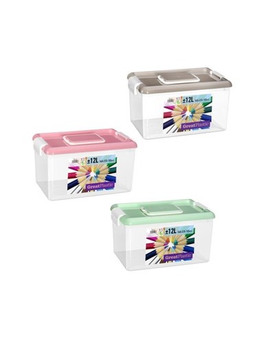 CAJA 12L 46.5X34X22CM TAPA COLOR