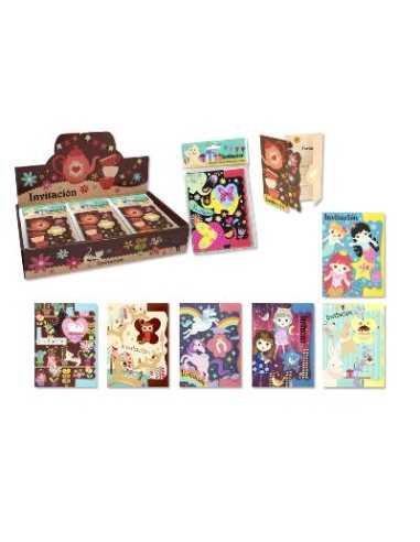 TARJETA DE INVITACION  TROQUELADA  8 UDS NIÑA