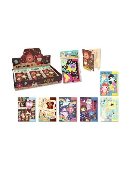 TARJETA DE INVITACION  TROQUELADA  8 UDS NIÑA