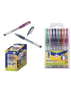BLISTER 8 BOLIGRAFOS GEL COLORES METALIZADOS