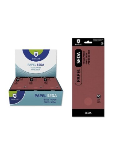 PAPEL SEDA LISO MARRON. BOLSA 10 HOJAS