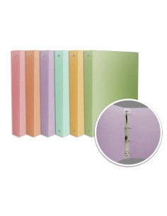 CARPETA 4 ANILLAS PP PASTEL  40MM A4