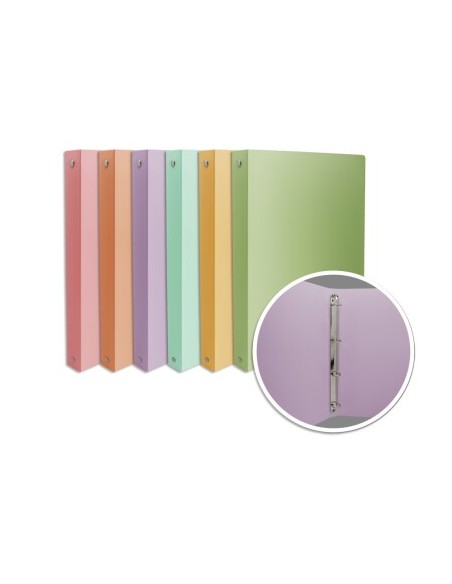 CARPETA 4 ANILLAS PP PASTEL 20MM A4