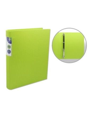 CARPETA 4 ANILLAS A4 25MM NEON LIGHT VERDE