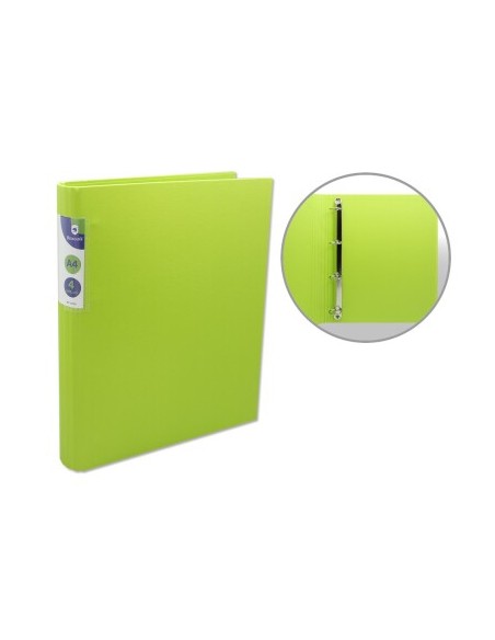 CARPETA 4 ANILLAS A4 25MM NEON LIGHT VERDE