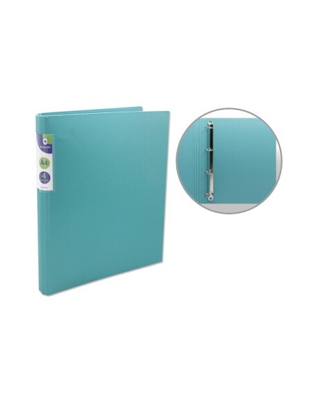 CARPETA 4 ANILLAS A4 25MM NEON VERDE