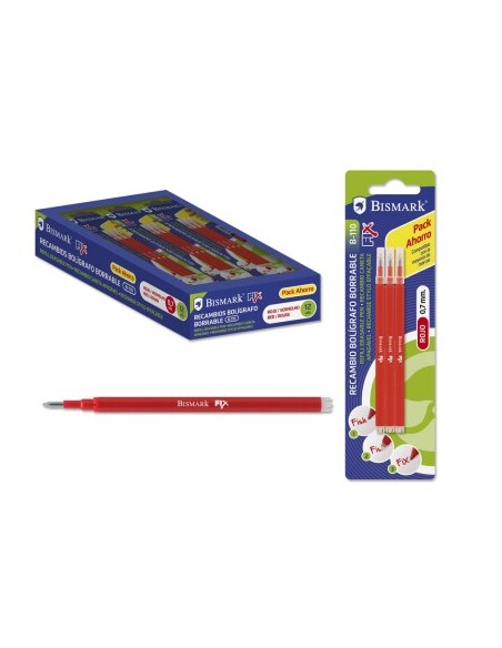 RECAMBIO BOLIGRADO BORRABLE ROJO 3UND