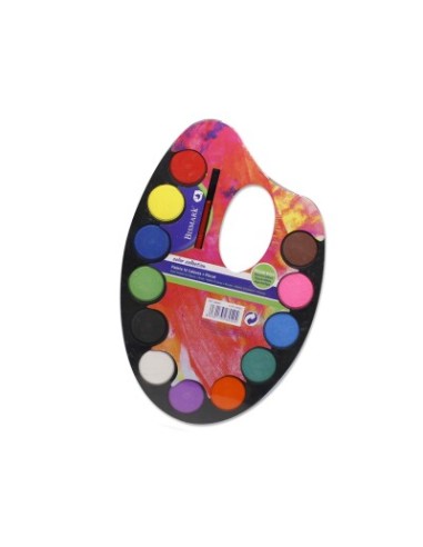 SET PALETA ACUARELAS 12 COLORES + PINCEL