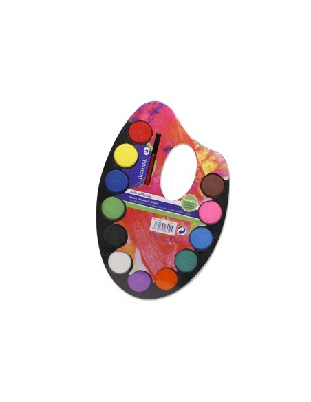 SET PALETA ACUARELAS 12 COLORES + PINCEL