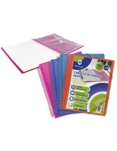 CARPETA CLASIFICADORA 30 FUNDAS NEON SURT