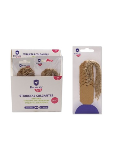 ETIQUETAS COLGANTES KRAFT 3.5X6 CM - 8 UDS PACK