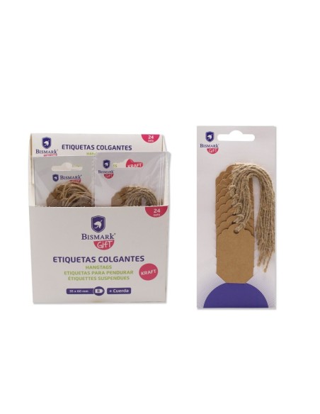 ETIQUETAS COLGANTES KRAFT 3.5X6 CM - 8 UDS PACK
