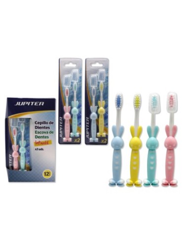 CEPILLO DENTAL INFANTIL CONEJITOS PACK 2 UDS